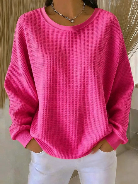 Lucille Oversized Waffle-Knit Women's Jumper with Dropped Shoulders