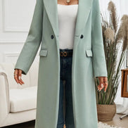 Anastasia Oversized Wool Blend Trench Coat for Women with Notched Lapel and Belt