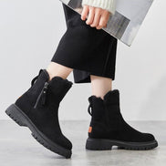Stanislava Faux Fur Lined Winter Ankle Boots in Synthetic Leather