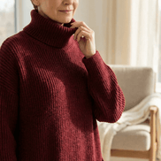 Velara Women's Turtleneck Knitted Jumper Dress with Pockets