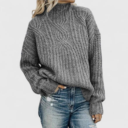 Aerynna Mock-Neck Cable-Knit Women's Knitted Jumper