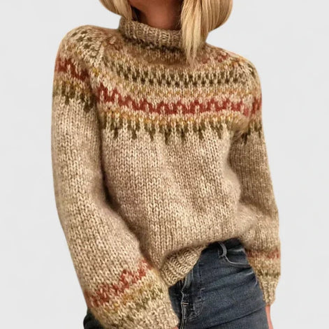 Corinthya Fair Isle Nordic Turtleneck Women's Knitted Jumper