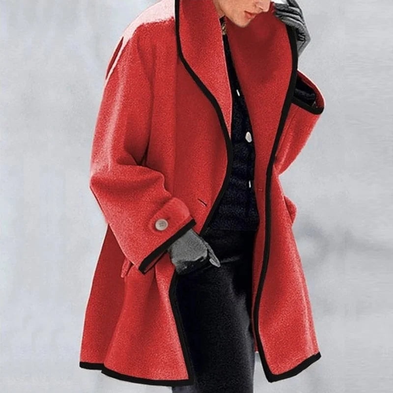 Iratxe Women's Oversized Longline Trench-Style Wool Winter Coat