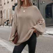 Sienna Oversized Ribbed Balloon Sleeve Cashmere Women's Knitted Jumper