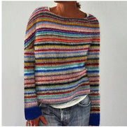 Women's Fair Isle Pattern Knitted Christmas Jumper with Crew Neck