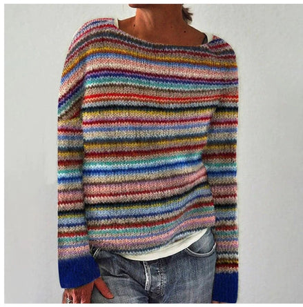 Women's Fair Isle Pattern Knitted Christmas Jumper with Crew Neck