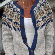 Harper Fair Isle Knitted Cardigan with Button Front