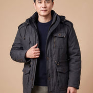 Bartholomew Hooded Multi-Pocket Padded Military Jacket for Men in Winter Parka Style