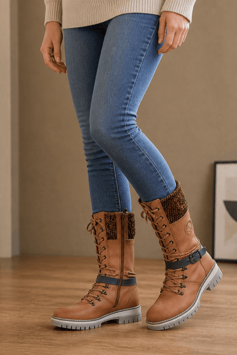 Corinne Knee-High Side-Zip Winter Boots in Faux Leather for Women