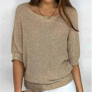 Jade Relaxed-Fit Batwing Sleeve Knitted Jumper for Women