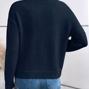 Kaitlyssa Lace-Trim V-Neck Women's Knitted Jumper