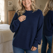 Women's Ribbed Dropped-Shoulder Oversized Knitted Jumper