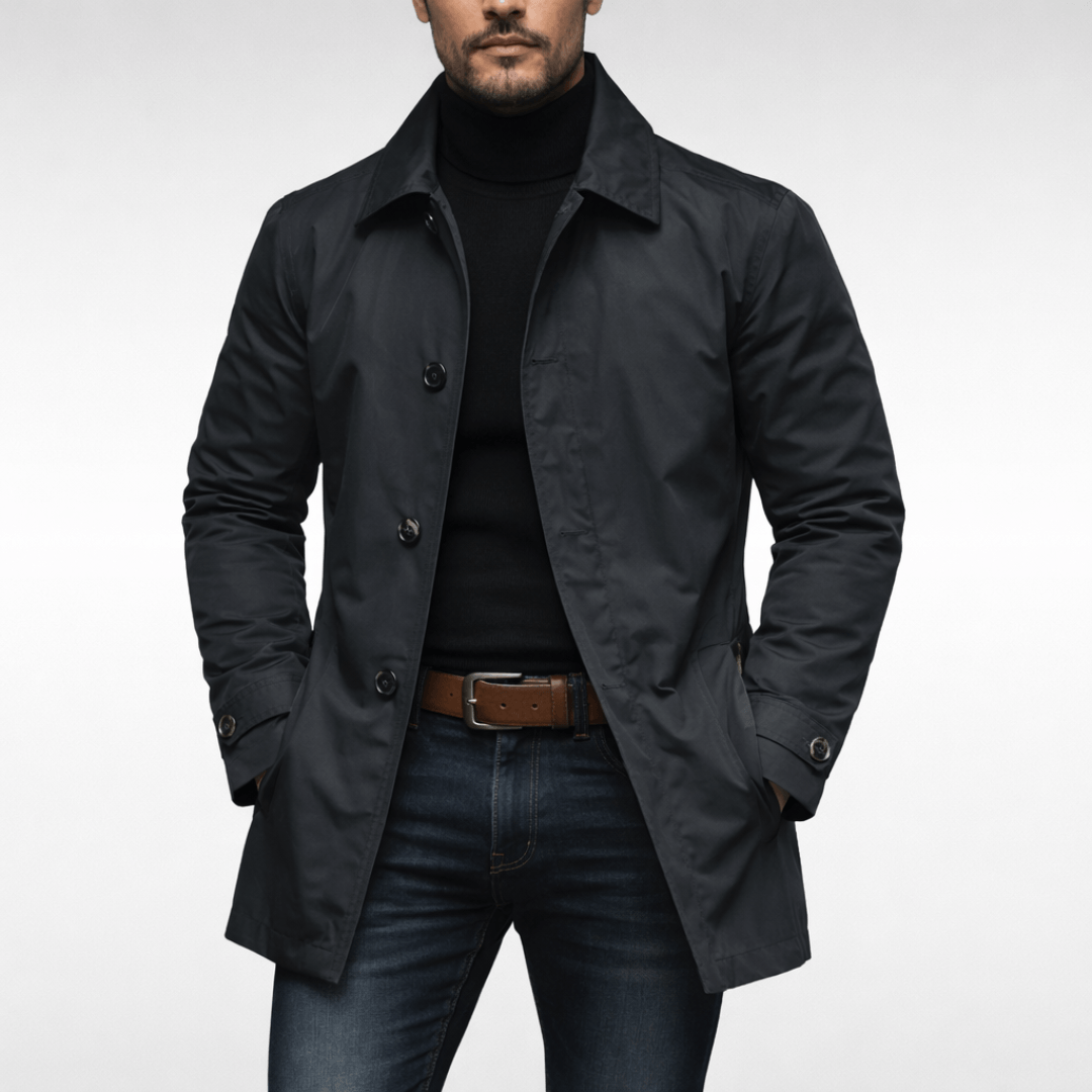 Men's Weather-Resistant Coat with Quilted Lining
