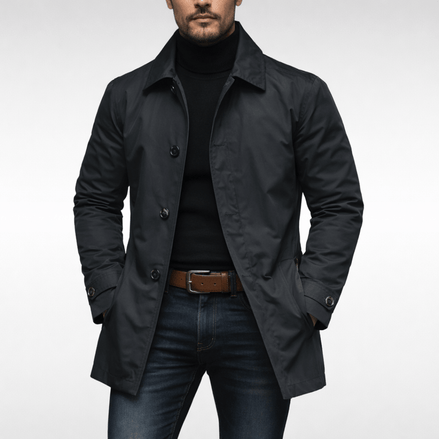 Men's Weather-Resistant Coat with Quilted Lining