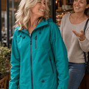 Hooded Waterproof Windproof Rain Coat with Adjustable Cuffs