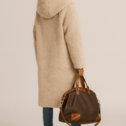 Sasha Faux Shearling-Lined Longline Winter Coat for Women