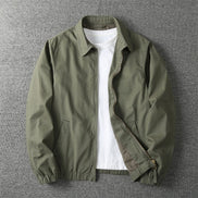 Cotton-Blend Harrington Jacket for Men with Zip Closure