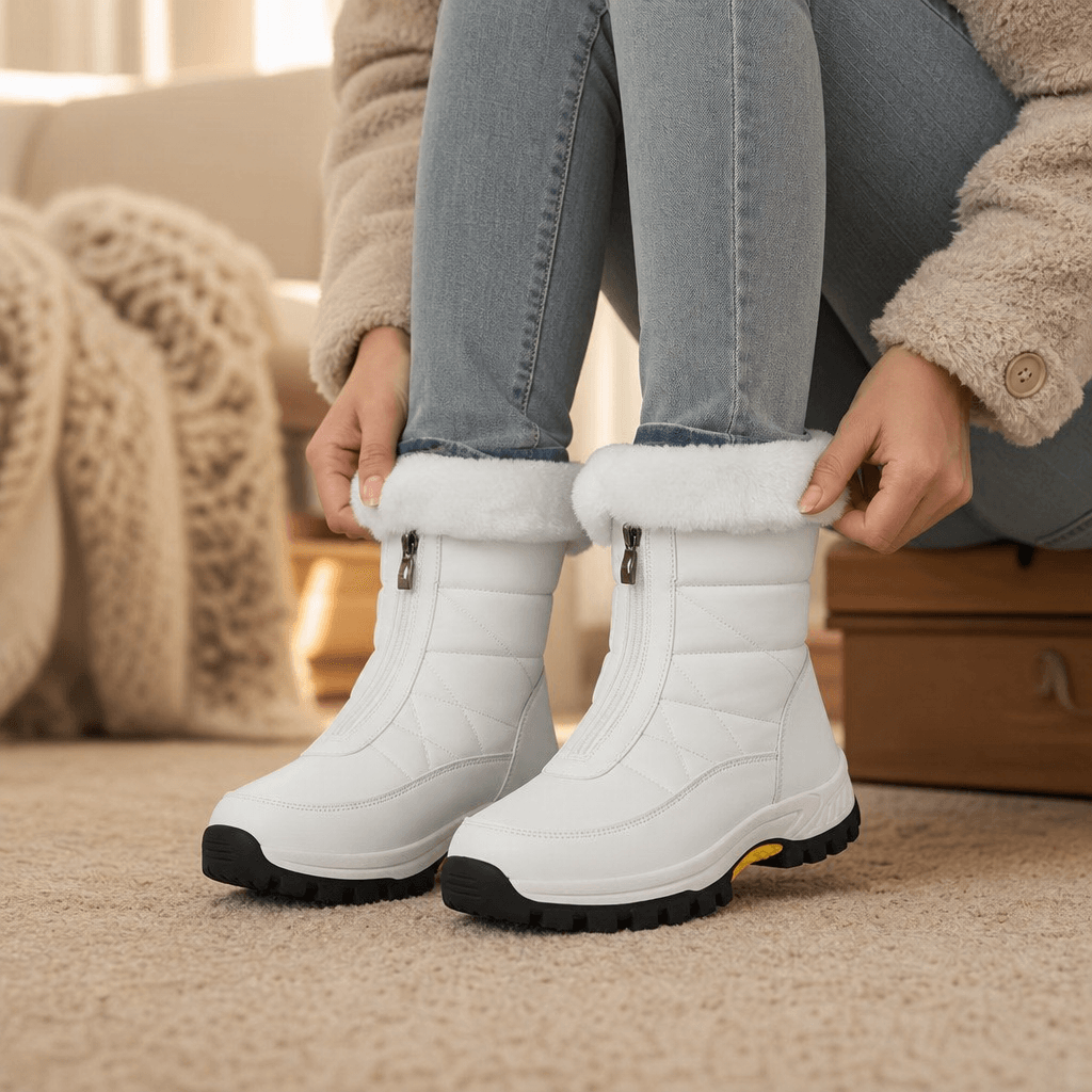 Snowlina Plush-Lined Mid-Calf Zip-Up Winter Boots for Women