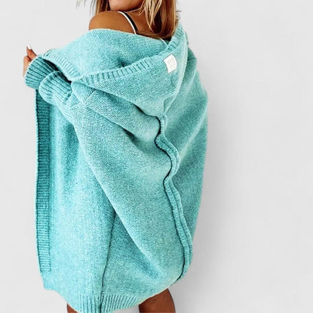 Rosalynne Oversized Hooded Knit Women's Cardigan with Longline Fit