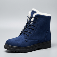 Amelia Women's Faux Suede Lace-Up Ankle Boots with Faux Fur Lining