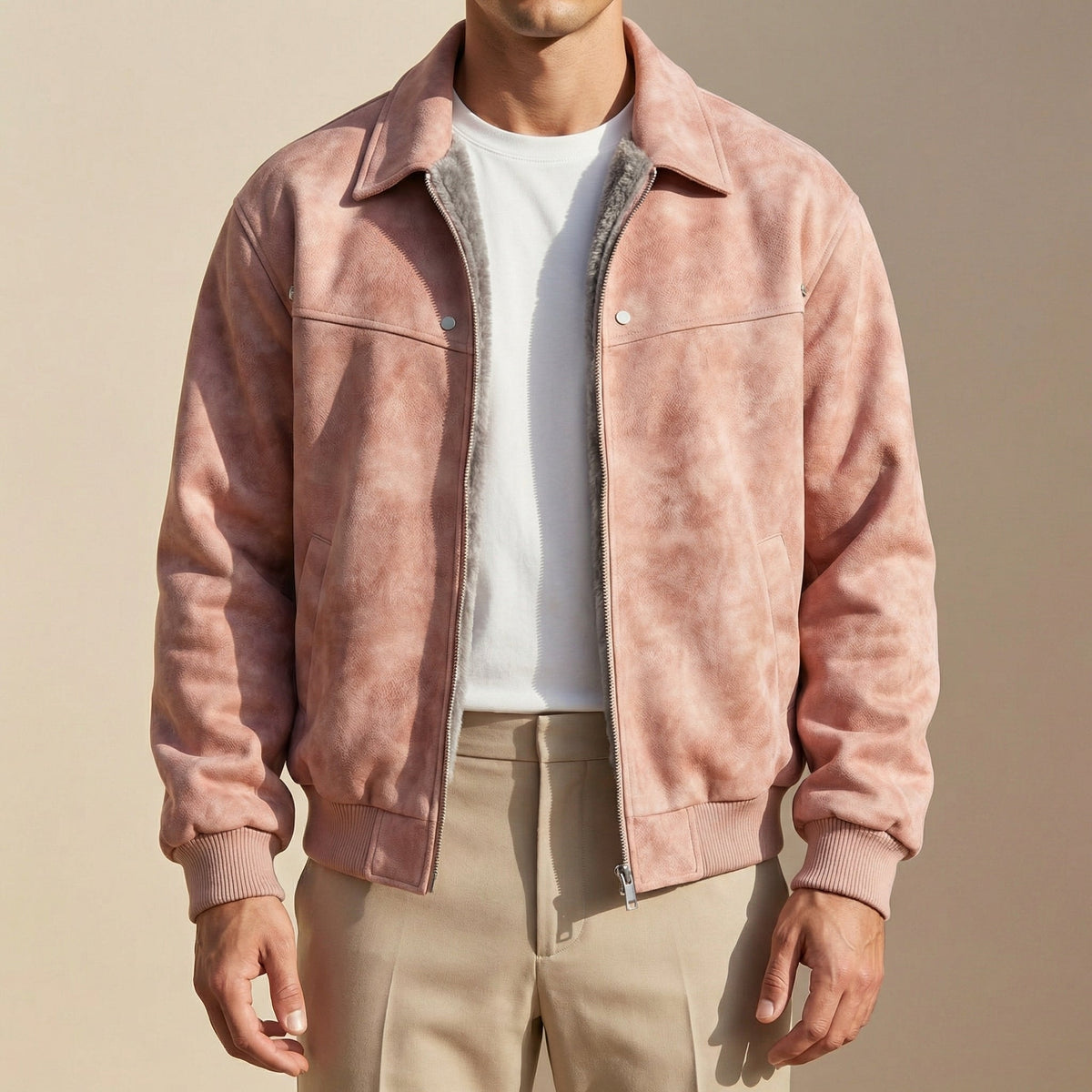 Jacob Tailored Lambskin Leather Bomber Jacket for Men