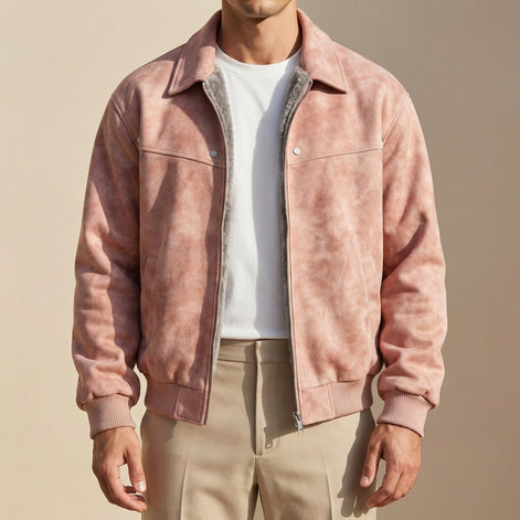Jacob Tailored Lambskin Leather Bomber Jacket for Men