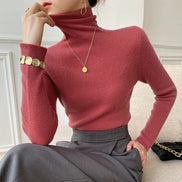 Camille Slim Fit Cashmere Blend Ribbed Turtleneck Jumper for Ladies