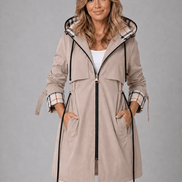 Hooded Longline Jacket with Adjustable Drawstring Waist