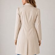 Women's Tailored Buttoned Trench Coat with Fitted Waist