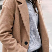Angelika Oversized Lapel Long Wool-Blend Winter Coat for Women
