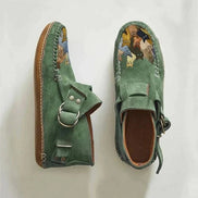 Women's Suede Shearling-Lined Ankle Boots with Buckle Strap Detail