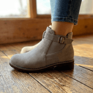 Women's Buckle Strap Ankle Boots with Chunky Lug Sole