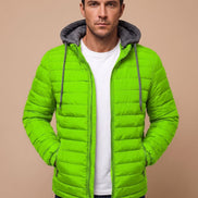 Dorian Men's Hooded Quilted Puffer Jacket with Packable Fold-Away Fit