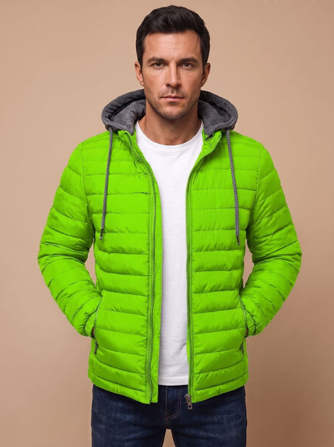 Dorian Men's Hooded Quilted Puffer Jacket with Packable Fold-Away Fit