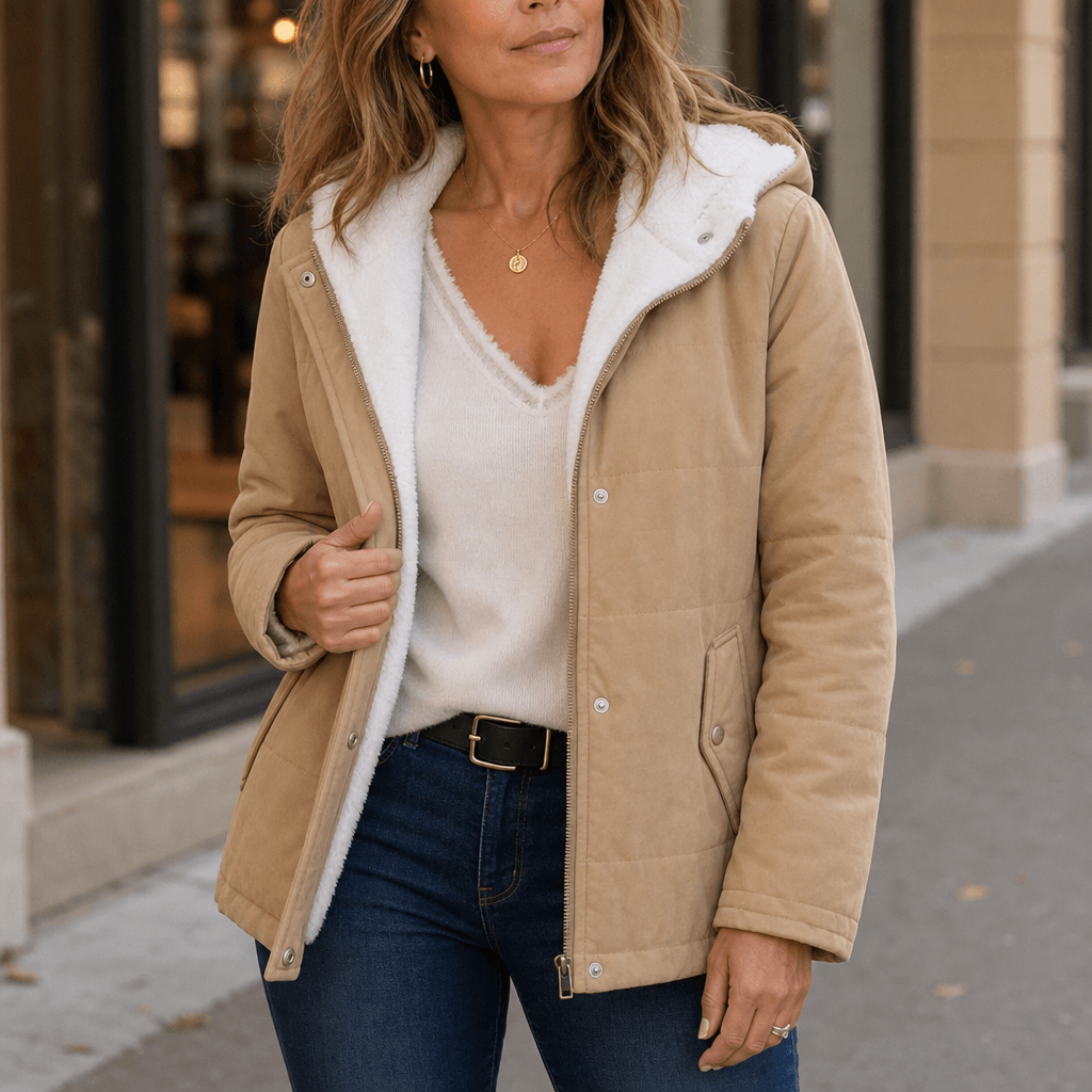 Coldbourne Sherpa-Lined Hooded Quilted Puffer Jacket for Women