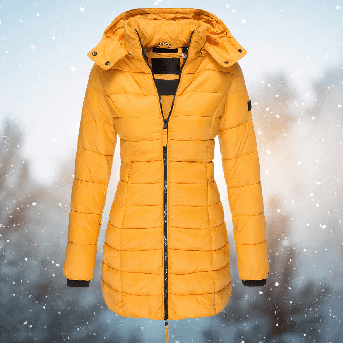 Drune Slim-Fit Hooded Padded Coat for Women in Mid-Length Winter Style