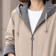 Bella-Elise Women's Mid-Length Hooded Winter Coat with Drawstring Hood and Patch Pockets