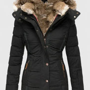 Veyzandra Faux Fur Hooded Padded Puffer Jacket for Women