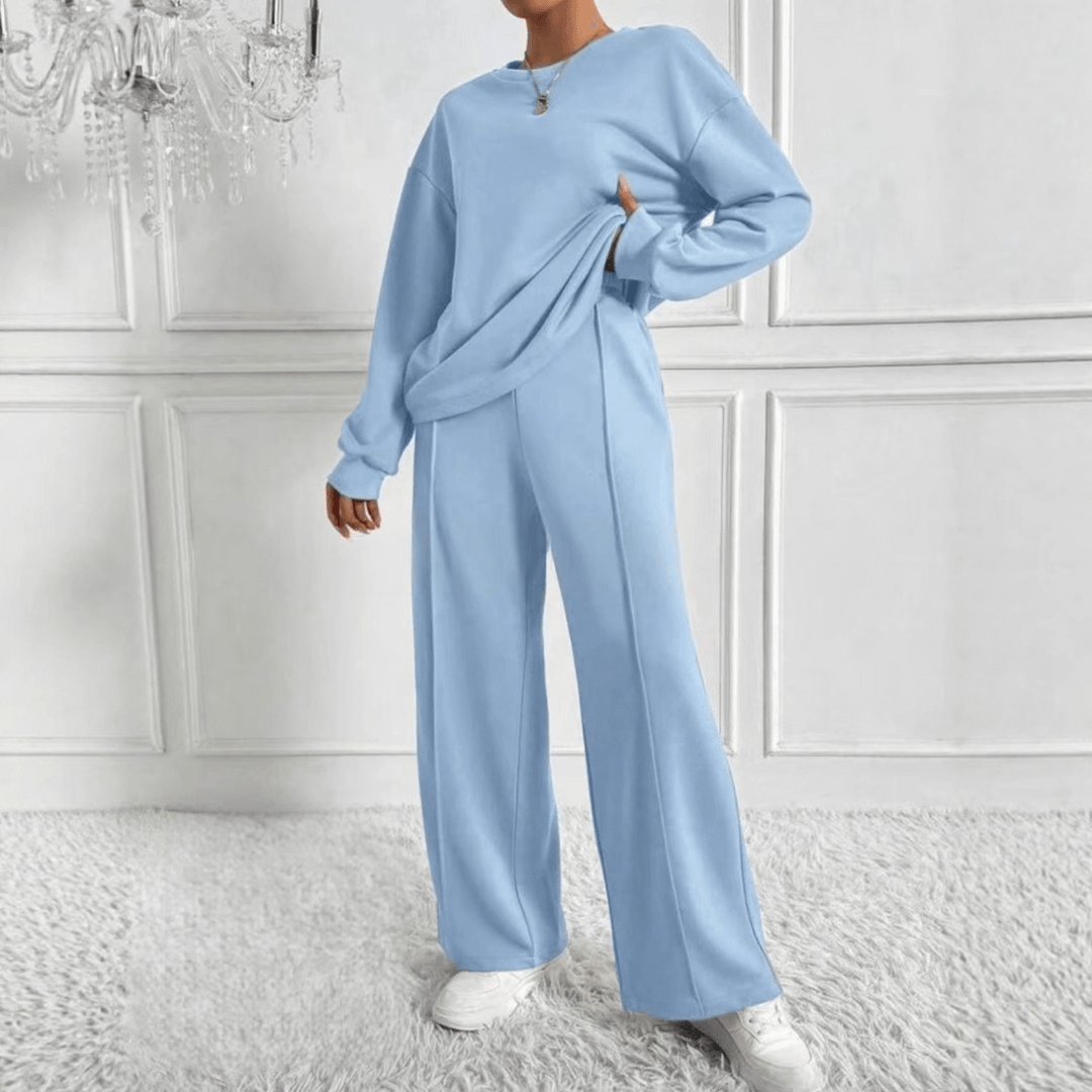 Ambra Long Sleeve Sweatshirt and Wide Leg Trouser Co-ord Set