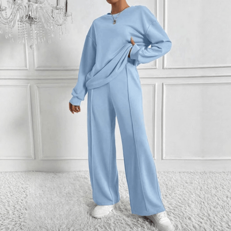 Ambra Long Sleeve Sweatshirt and Wide Leg Trouser Co-ord Set