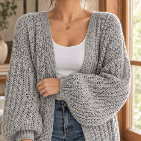 Eleanora-Jane Oversized Chunky Knitted Women's Cardigan