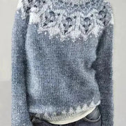 Victoria Fair Isle Geometric Pullover Women's Knitted Jumper with Crew Neck