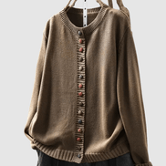 Lena Button-Front Knitted Cardigan with Colourful Buttons