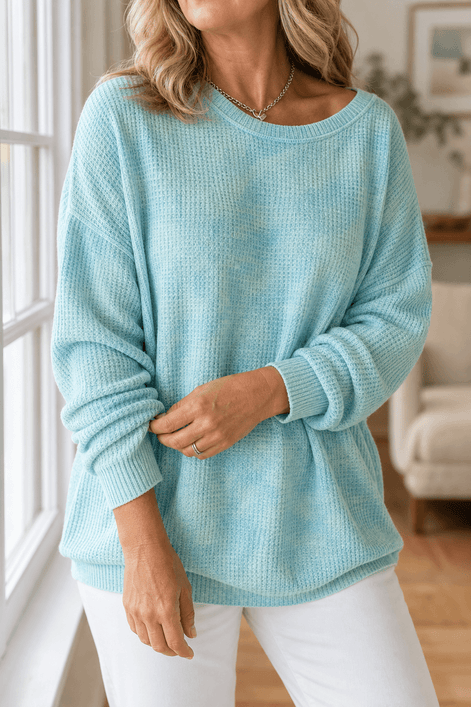 Wearbella Oversized Dropped-Shoulder Ribbed Women's Knitted Jumper