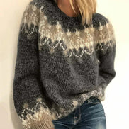 Annika Fair Isle Relaxed Fit Crew Neck Women's Knitted Jumper