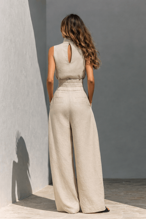 Women's Wide-Leg Tailored Trouser and Sleeveless Top Set