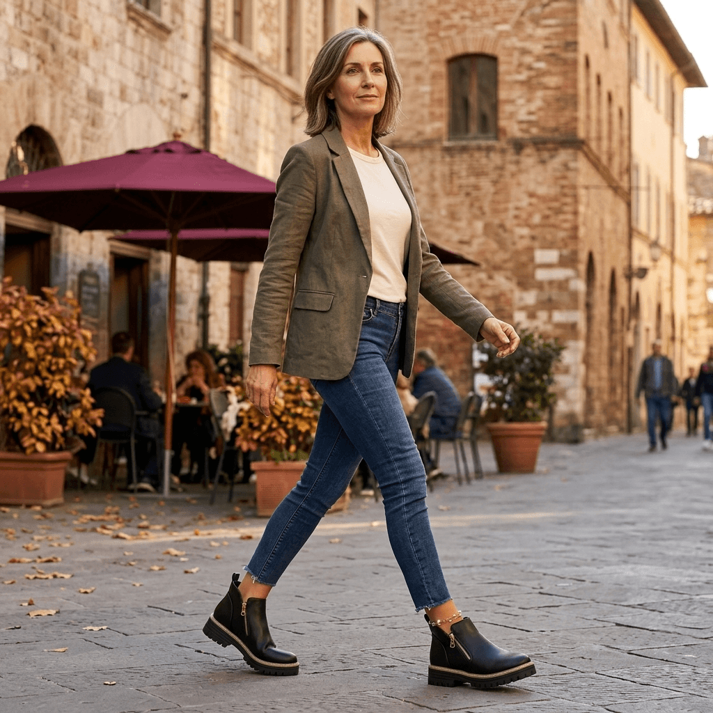 Strida Cushioned Platform Ankle Boots with Side Zip for Women