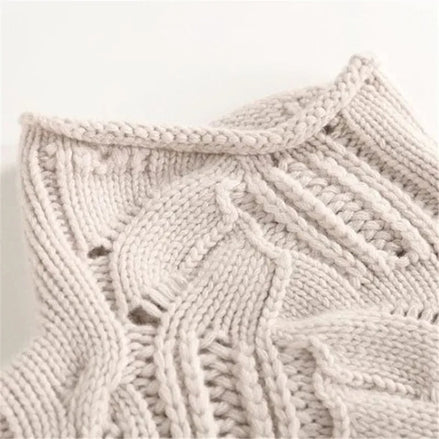 Aurora Cable Knit Turtleneck Cashmere Sweater for Women