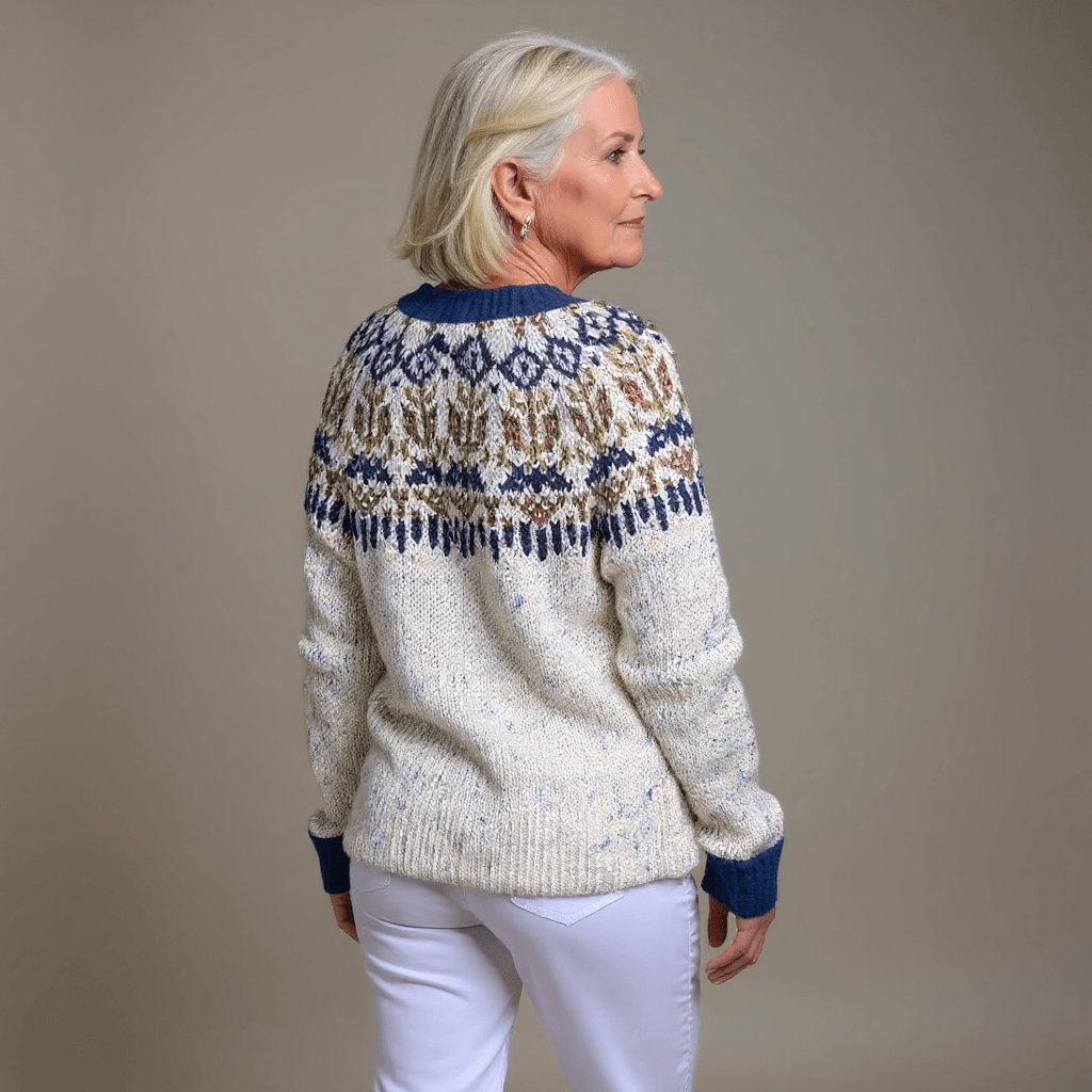 Harper Fair Isle Knitted Cardigan with Button Front