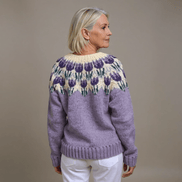 Josephine Women's Fair Isle Yoke Knitted Cardigan with Wooden Buttons